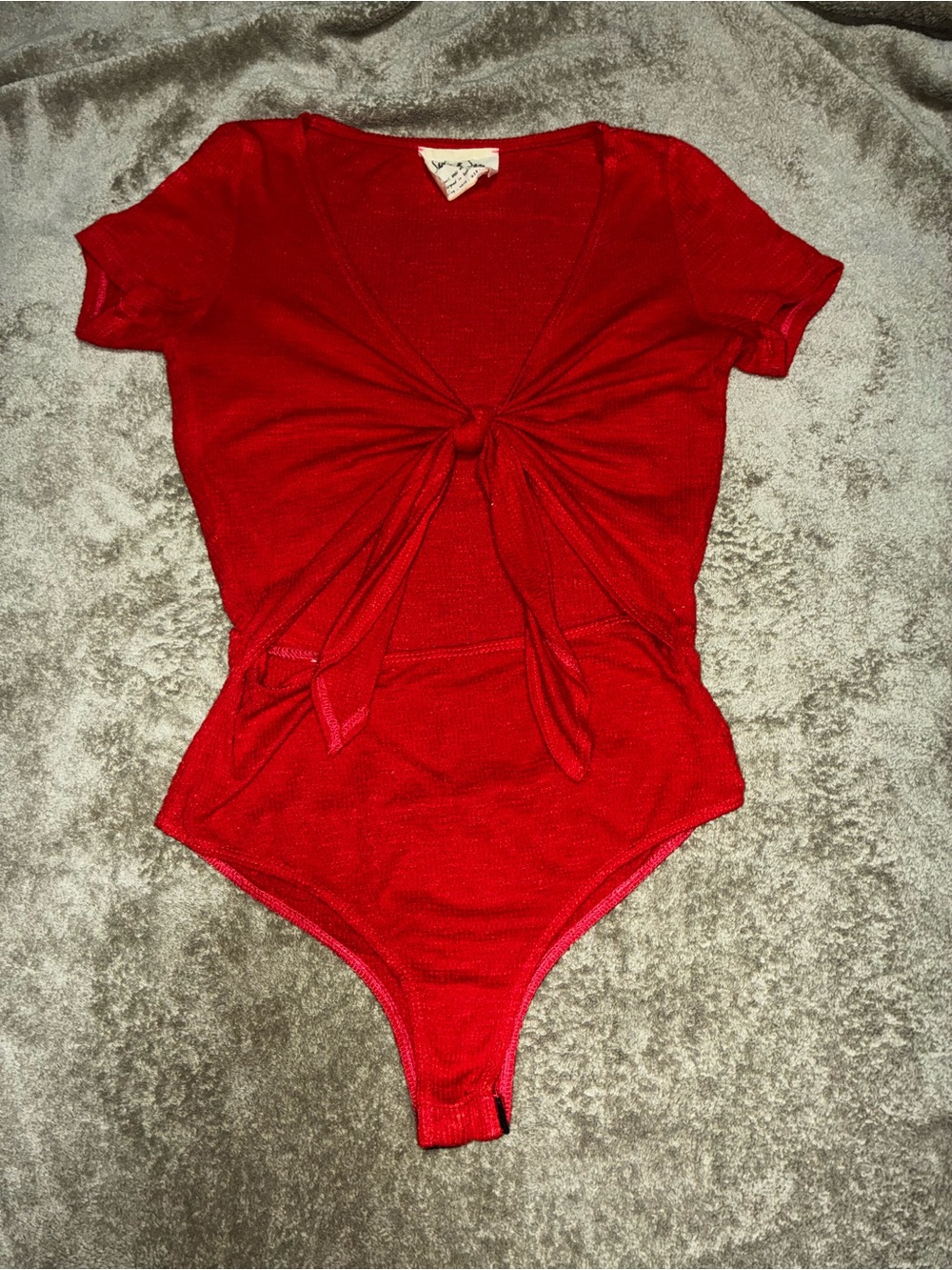 Sadie & Sage Bright Red Ribbed Top
